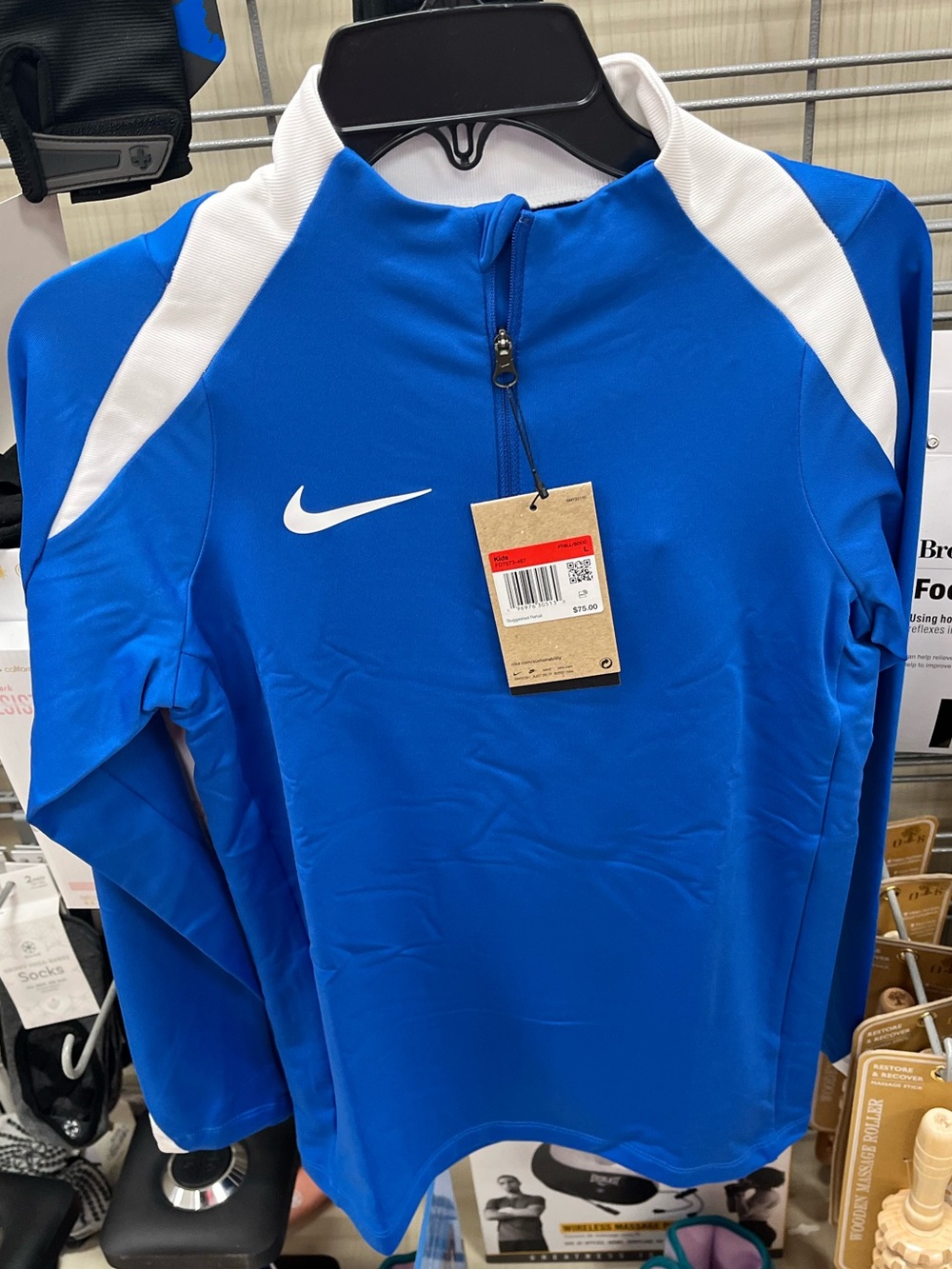 Nike Royal Blue and White Half-Zip Training Top